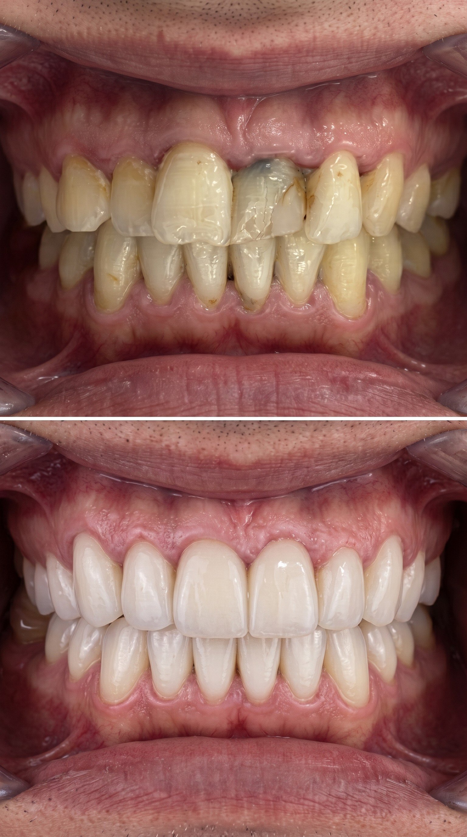 Dental veneers before and after
