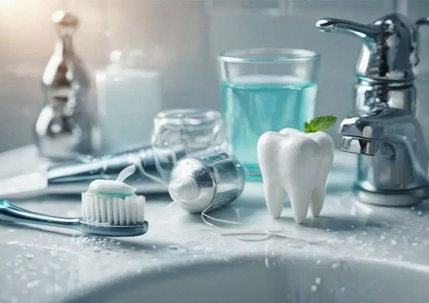 Diş fırçası, macun, diş ipi ve gargara ile ağız hijyeni ürünleri