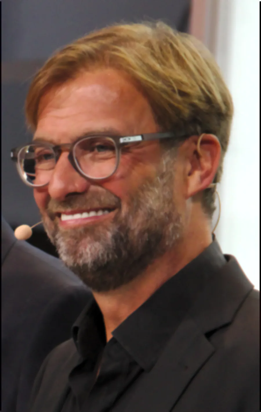 Jürgen Klopp smiling during an appearance at IAA Frankfurt in 2019