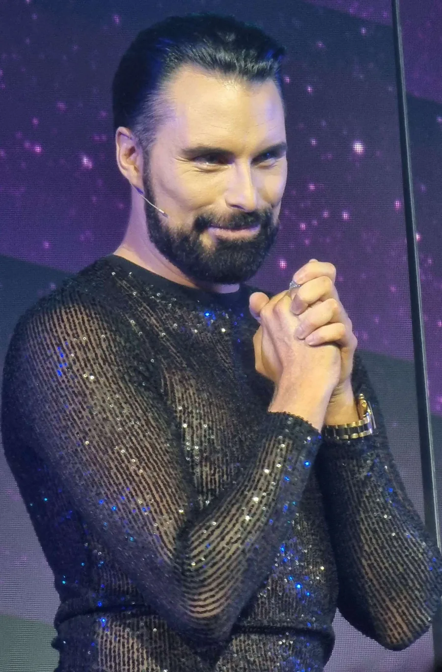 Rylan Clark on stage at the London Eurovision Party in 2024