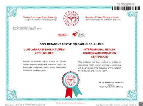 T.C. Sağlık Bakanlığı Uluslararası Sağlık Turizmi Yetki Belgesi