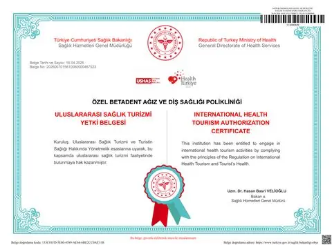 T.C. Sağlık Bakanlığı Uluslararası Sağlık Turizmi Yetki Belgesi