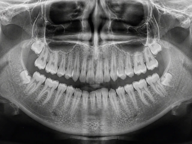 Una radiografía dental panorámica